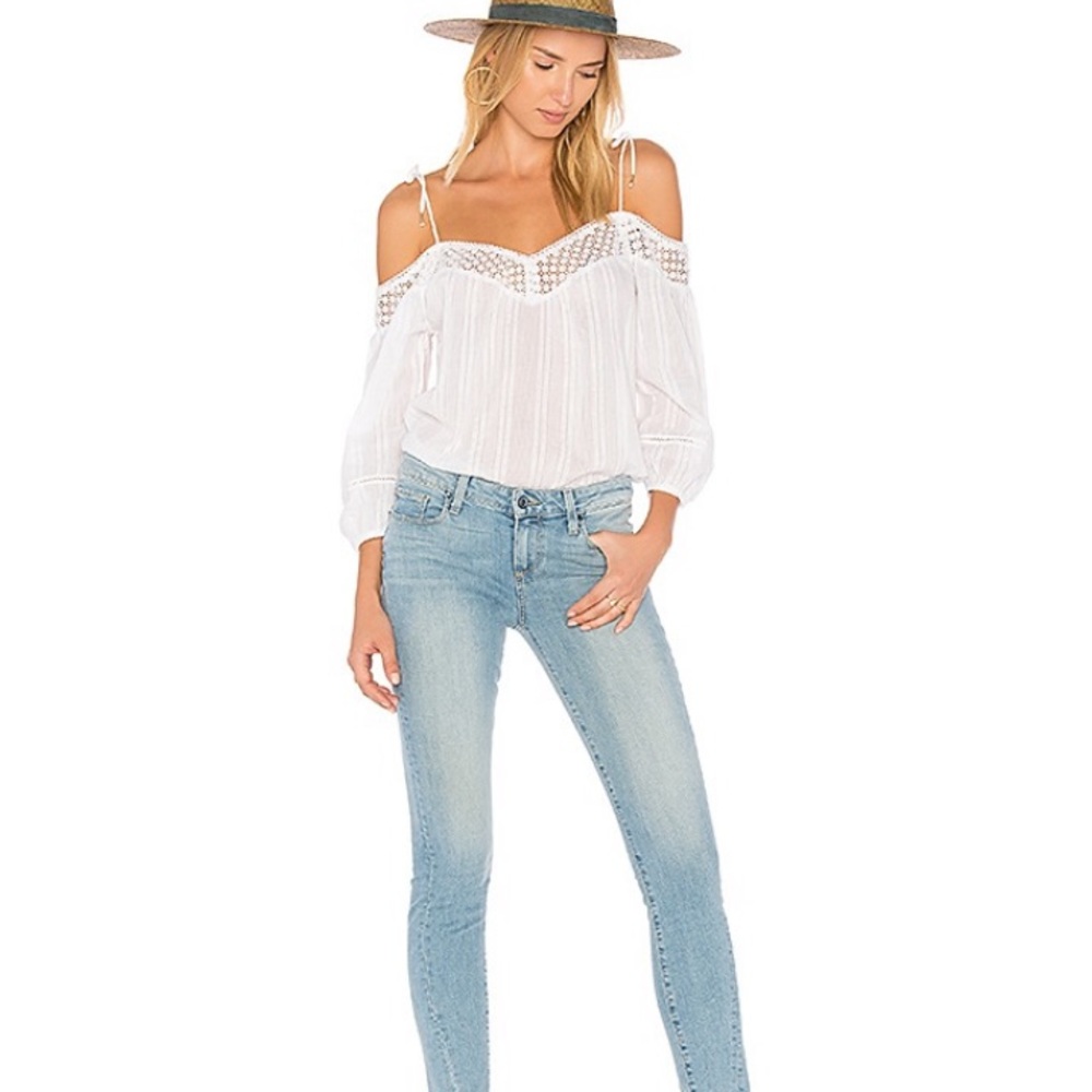 SOLD PAIGE SKYLINE ANKLE PEG LIGHT WASH STRETCH JEANS